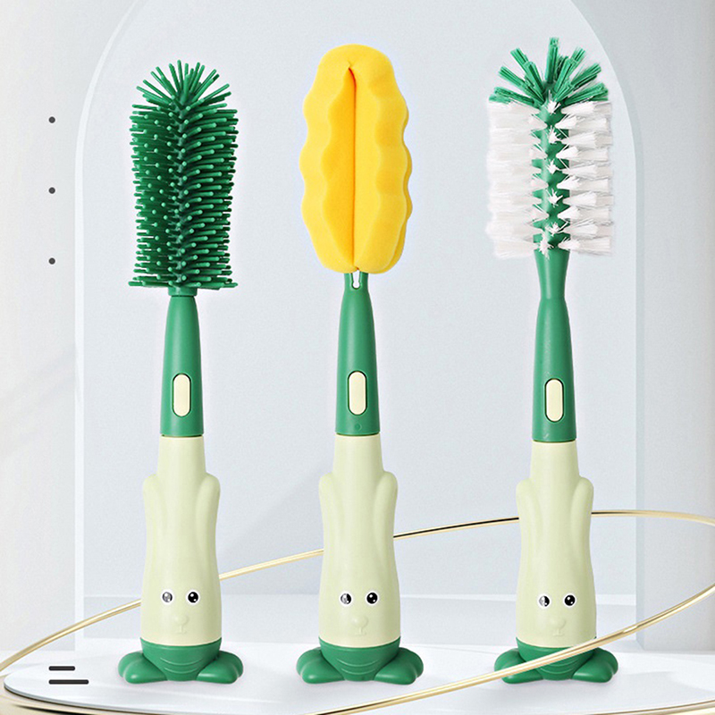 3Pcs/Set Pacifier Bottle Brush Set Baby Silicone Cup Bottle Cleaning Brush TQ - Picture 2 of 21