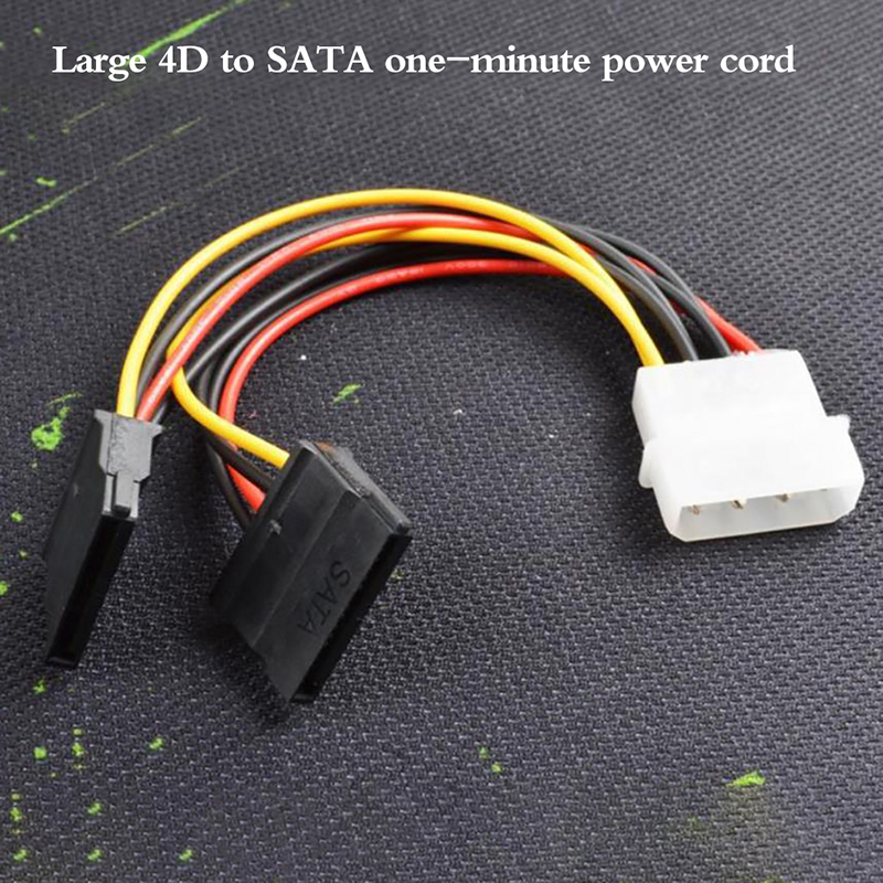 4 Pin IDE Molex to 2 Sata Hard Drive Power Supply Cable Adapter ...
