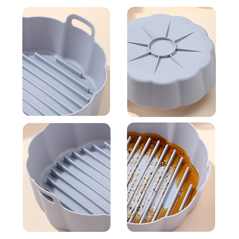 1PC 6.5inch Air Fryer Silicone Pot Reusable Non-Stick Oven Baking Tray Baki QO ZN11015