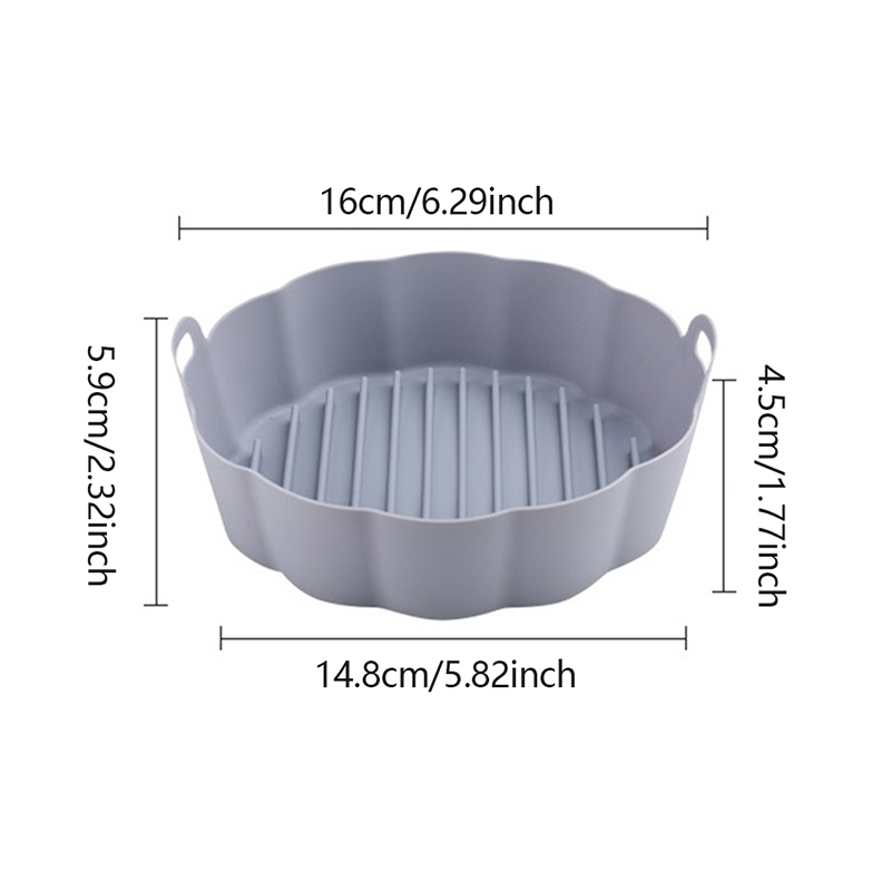 1PC 6.5inch Air Fryer Silicone Pot Reusable Non-Stick Oven Baking Tray Baki QO ZN11015