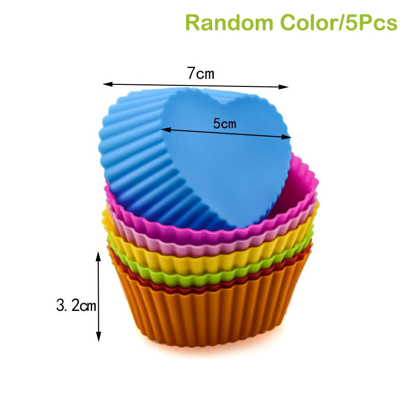 5 Stücke Silikonform Cupcake Kuchen Muffin Tasse Backen Backformen SB - Bild 14 von 17