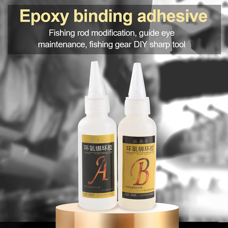 2Pcs Fishing Rod Building Epoxy AB Transparent Glue Adhesive Quick Dry Glue