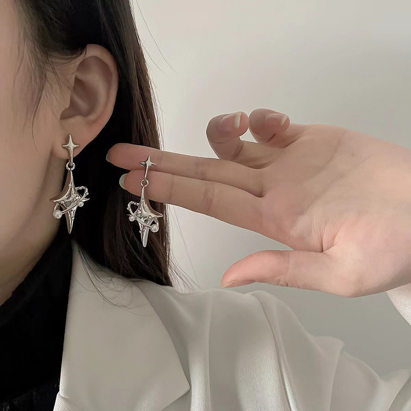 Crystal star drop earrings discount