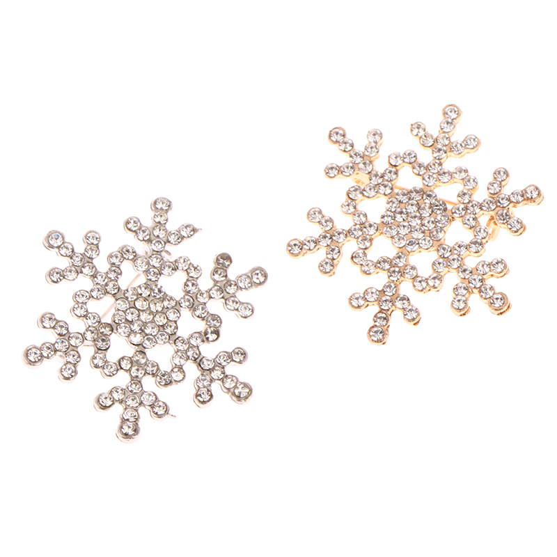 Rhinestone Inlaid Snowflake Shaped Brooch Alloy Brooch Jewelry ...