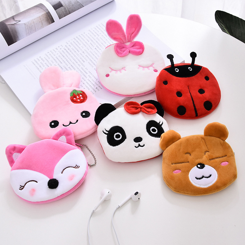 Children Plush Coin Purse Cartoon Cute Small Fresh Plush Zipper Change Purse Children Plush Coin Purse Cartoon Cute Small Fresh Plush Zipper Change Purse