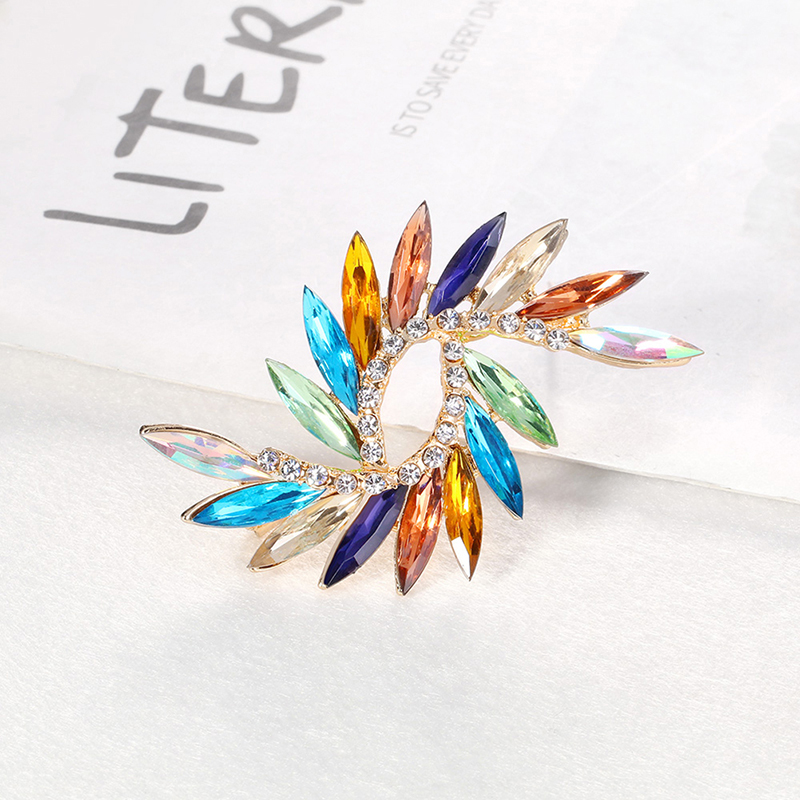 Colorful Style Crystal Brooch Pin Wedding Jewelry Corsage Dress Coat Accessories