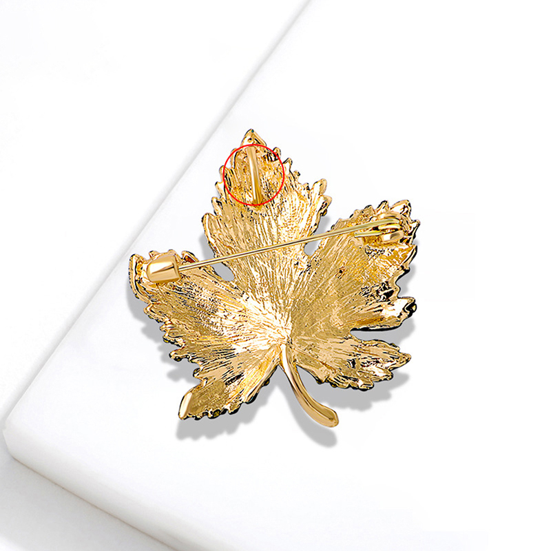 1PC Maple Leaf Rhinestone Crystal Woman Vintage Style Brooch Pin Jewe!SA