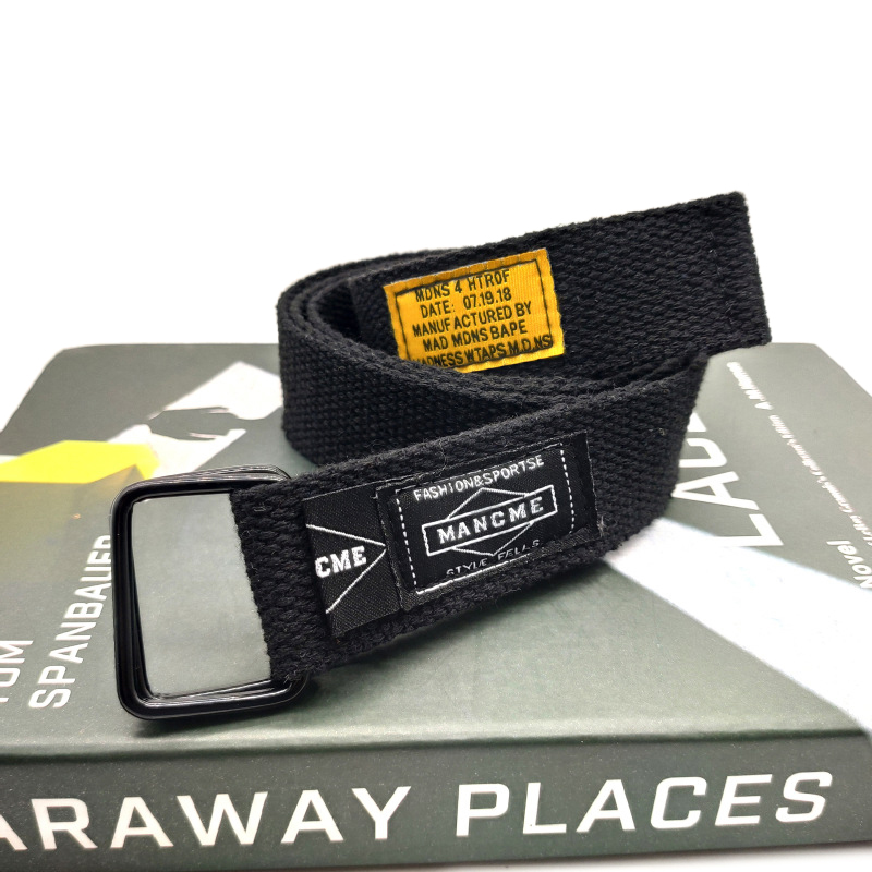 Fashion Casual Men Canvas Belt Double Ring Metal Buckle Waistband Jeans Belt SPI - Picture 7 of 19