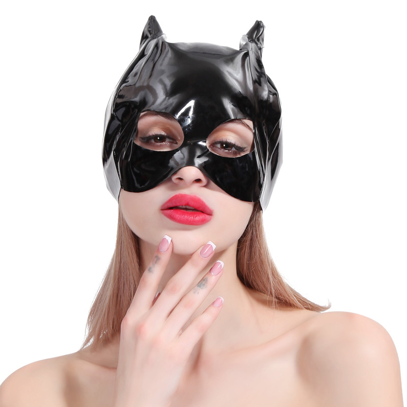 Sexy Masks Black Fetish Slave Latex patent leather for Cat Women Masks SUM - Picture 8 of 8