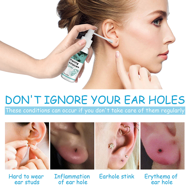 30Ml Piercing Aftercare Spray Ear Hole Care Spray Earrings Hole Clea-qk - Picture 1 of 11