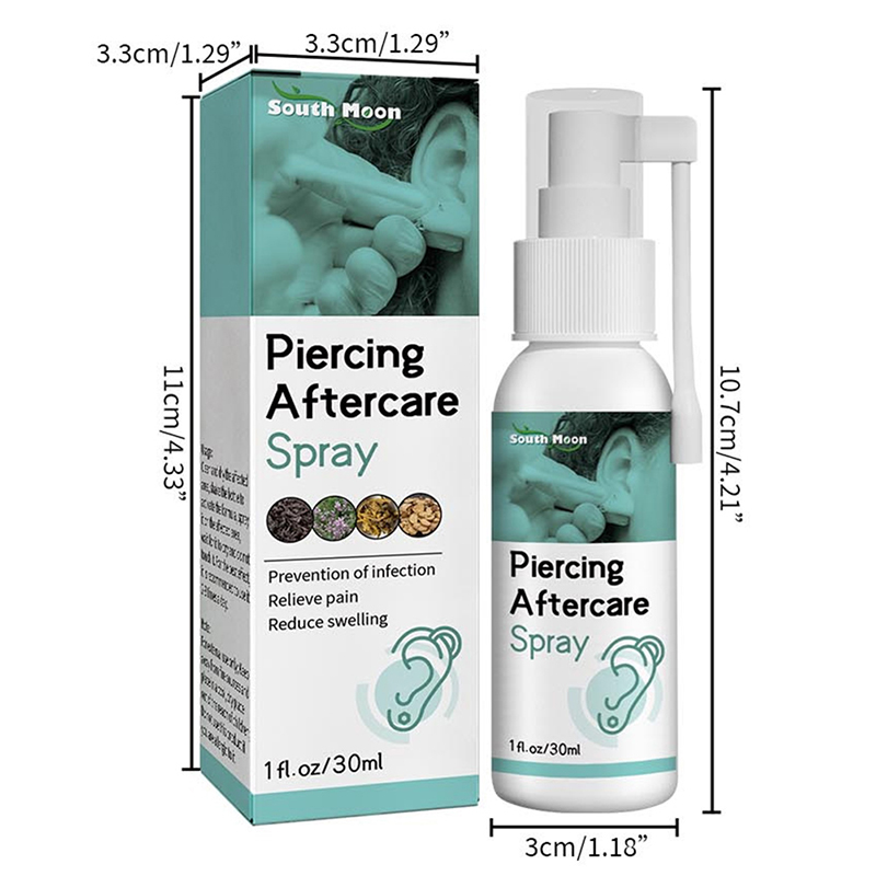 30Ml Piercing Aftercare Spray Ear Hole Care Spray Earrings Hole Clea-qk - Picture 3 of 11