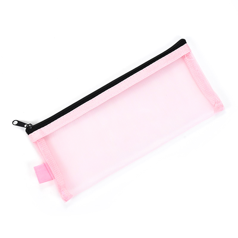 1Pc Transparent Mesh Pencil Case Office Student Pen Bag Pen Box Bill Storage F❤❤