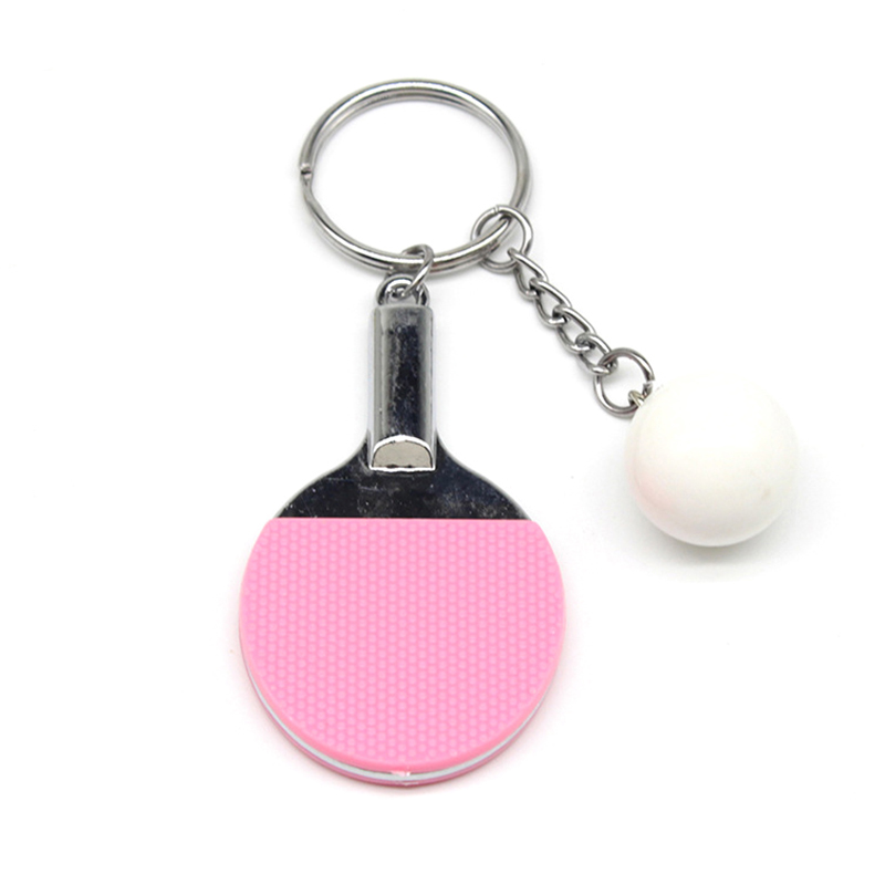 Sport Ping Pong Table Tennis Ball Badminton Bowling Ball Keychain Keyring Gif FF