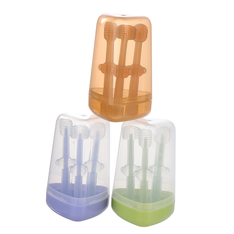 3Pcs Baby Toothbrush Baby Tongue Cleaner for 0-18 Months Toddler Baby Ca7H - Bild 8 von 16