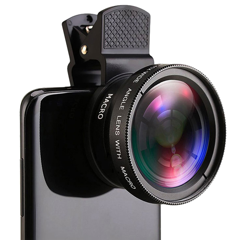 2in1 Fisheye Phone Lens 0.45X Wide Angle Zoom Fish Eye Macro Lenses Camera Kit u
