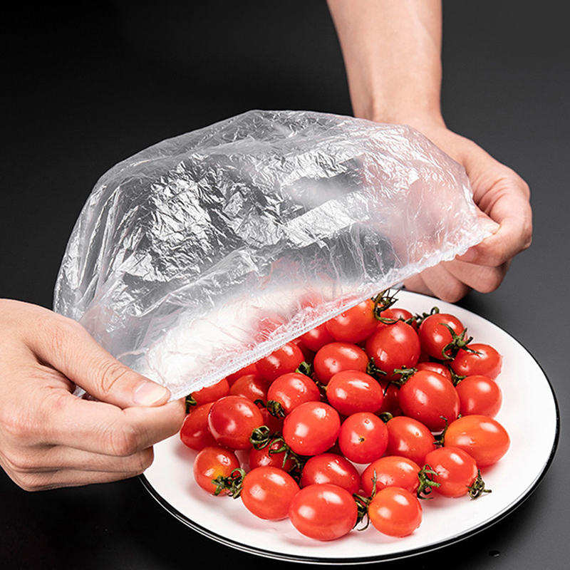Disposable Food Cover Bags Plastic Wrap Elastic Food Lids For Fruit Bowl  Cups CJ