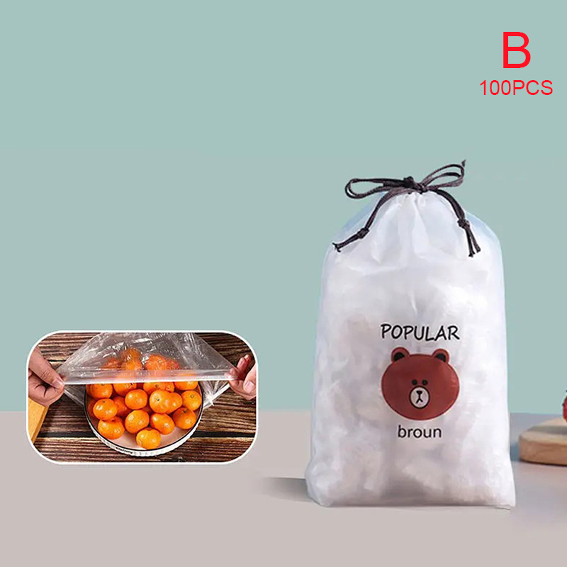 Disposable Food Cover Bags Plastic Wrap Elastic Food Lids For Fruit Bowl  Cups CJ