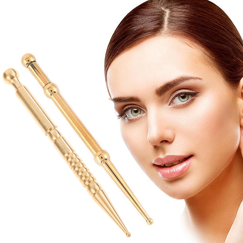 Pure Brass Facial Toolscrapingpen Stick Acupoint Guasha Stick Acupoint Mass ❤OF - Bild 2 von 14