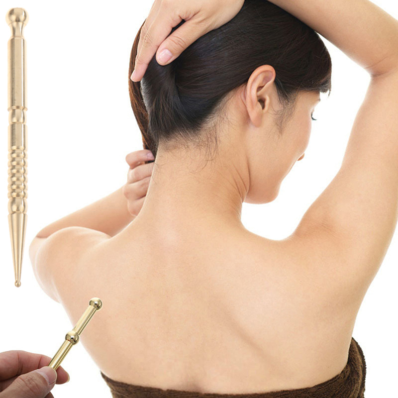 Pure Brass Facial Toolscrapingpen Stick Acupoint Guasha Stick Acupoint Mass ❤OF - Bild 1 von 14