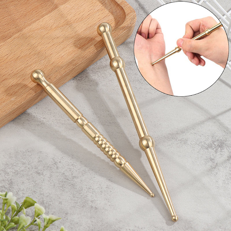 Pure Brass Facial Toolscrapingpen Stick Acupoint Guasha Stick Acupoint Mass ❤OF - Bild 10 von 14