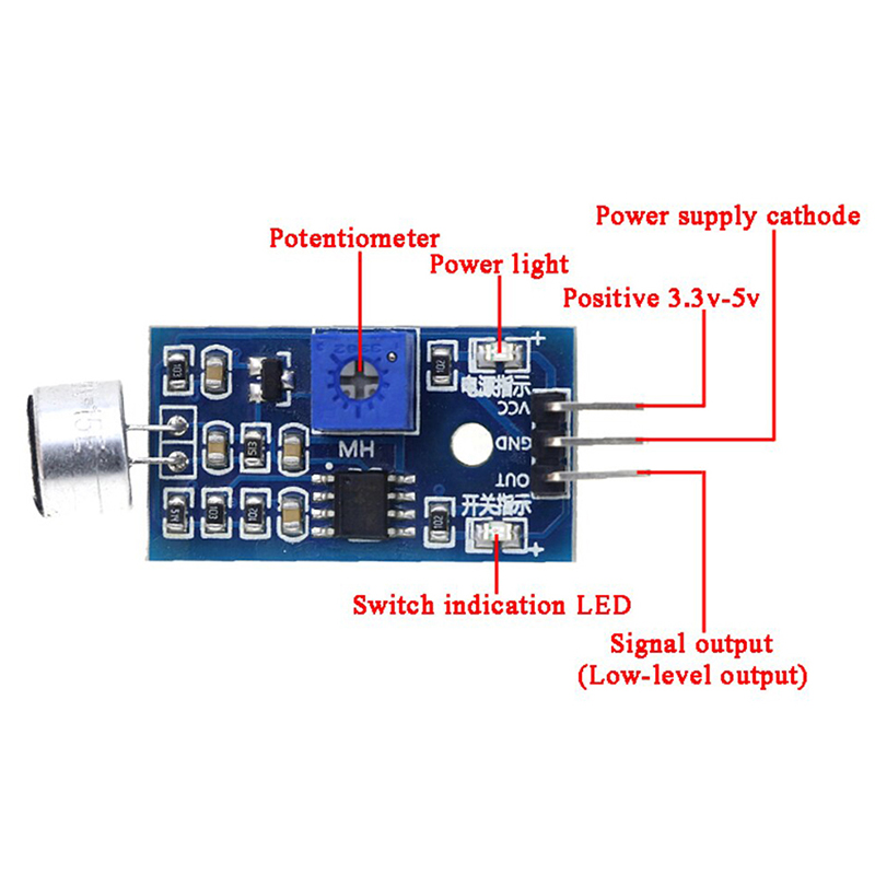Sound Sensor Module 3 Pin 3PIN SOUND DETECTION Sensor Module Smart Robot Helicopter Airplane ...