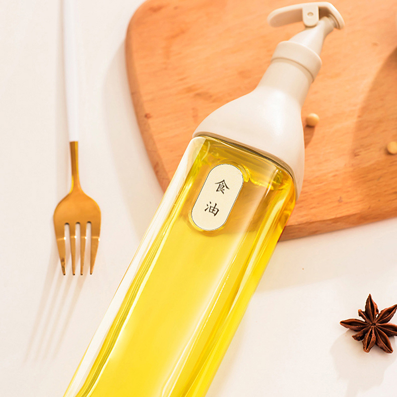 Airtight Glass Oil Bottle with Label Leakproof Home Restaurant Vinegar Dispenser