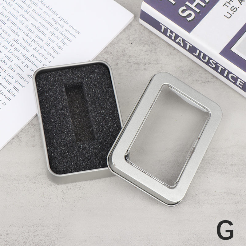 Tinplate U Disk Small Square Box Badge Gift Metal Packaging Box U Disk La*d* - Photo 19/19