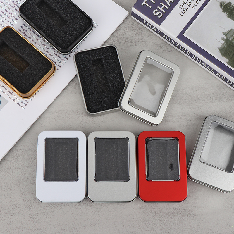 Tinplate U Disk Small Square Box Badge Gift Metal Packaging Box U Disk La*d* - Photo 11/19