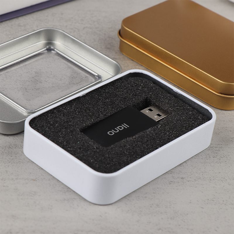 Tinplate U Disk Small Square Box Badge Gift Metal Packaging Box U Disk La*d* - Photo 8/19