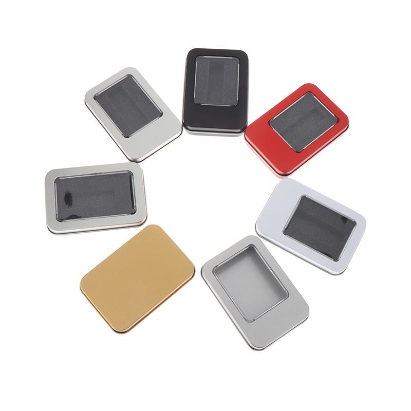 Tinplate U Disk Small Square Box Badge Gift Metal Packaging Box U Disk La*d* - Photo 9/19