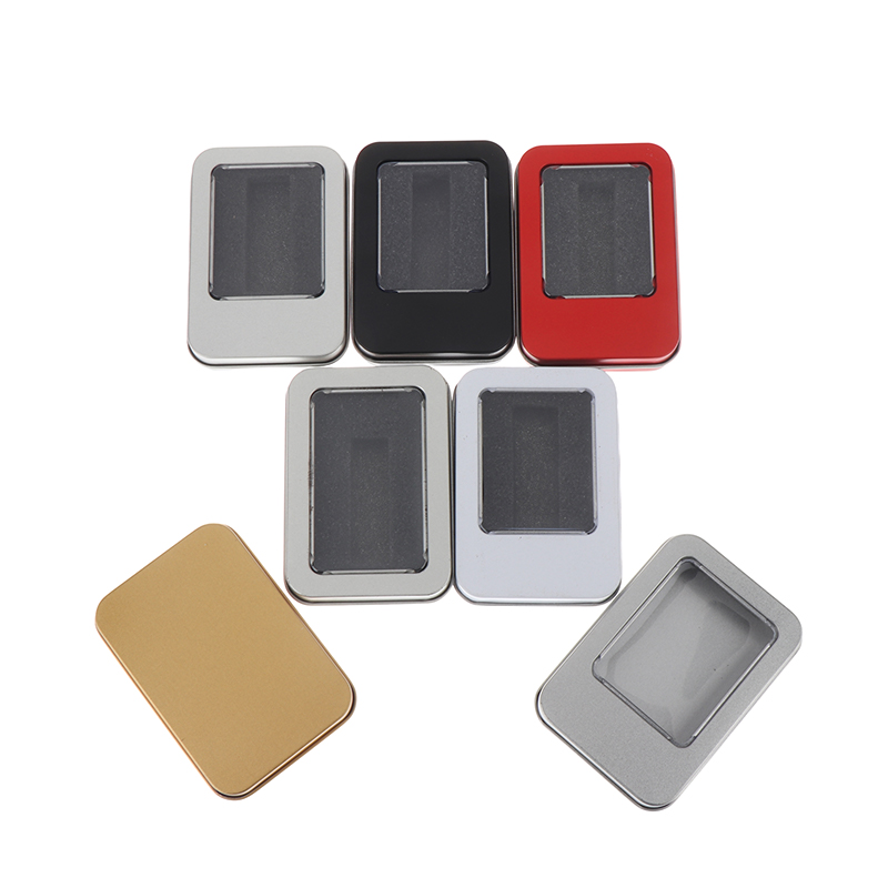 Tinplate U Disk Small Square Box Badge Gift Metal Packaging Box U Disk La*d* - Photo 10/19