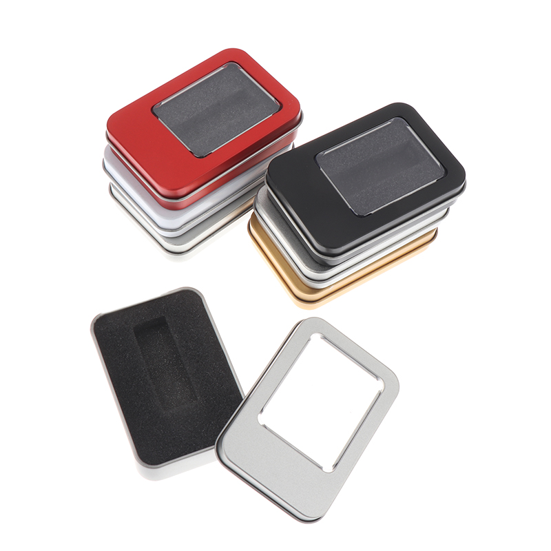 Tinplate U Disk Small Square Box Badge Gift Metal Packaging Box U Disk La*d* - Photo 1/19