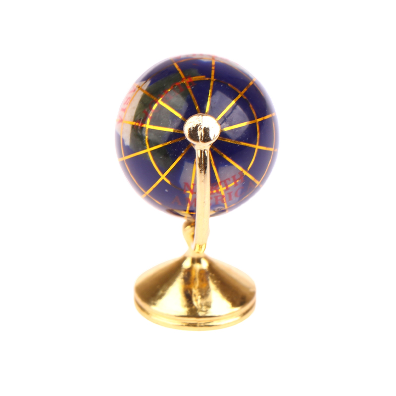 Mini Alloy 1:12 Vintage Blue World Globe Miniature Dollhouse Furniture Doll T EI