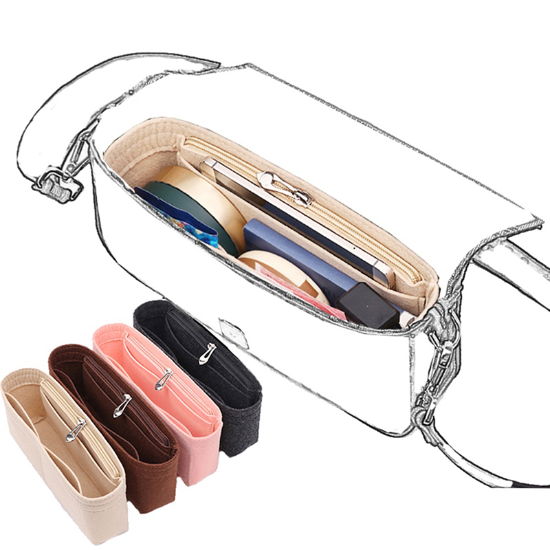 Multi-Pocket Women Insert Bag Felt Fabric Purse Handbag Organizer Bag LinerT AUT - Picture 1 of 24