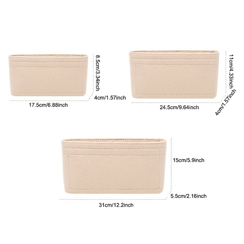 Multi-Pocket Women Insert Bag Felt Fabric Purse Handbag Organizer Bag LinerT AUT - Picture 3 of 24