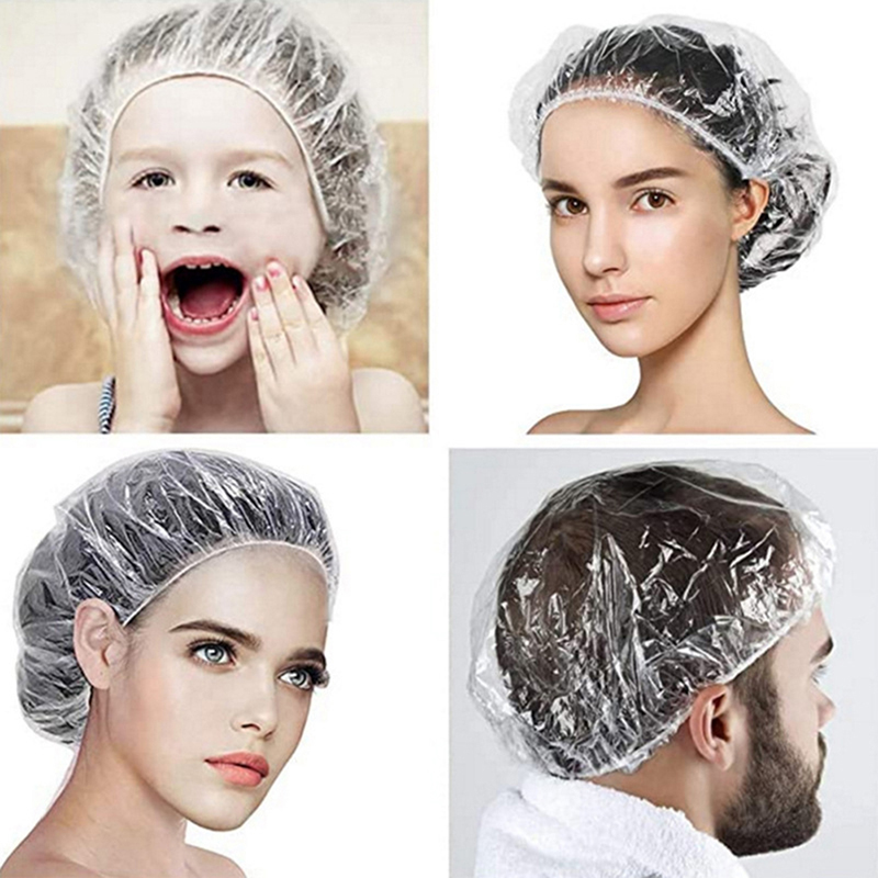 100pcs Disposable Shower Caps Bathing Bathing Waterproof Adult Hair Drying Caps eBay