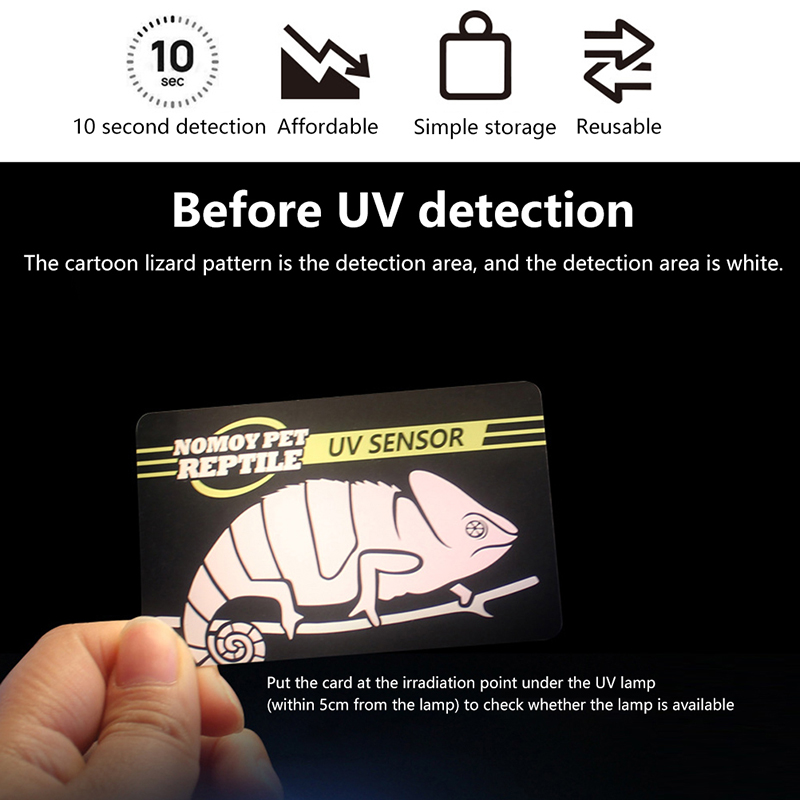Reptile UVB Light Lamp Bulb Test Card UV Tests Paper Tester Meter Pet Supplies - Imagen 2 de 8