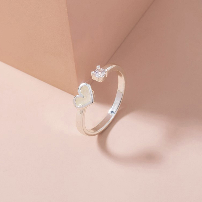 Luminous Love Heart Ring Glow In Dark Fashion Adjustable Couples