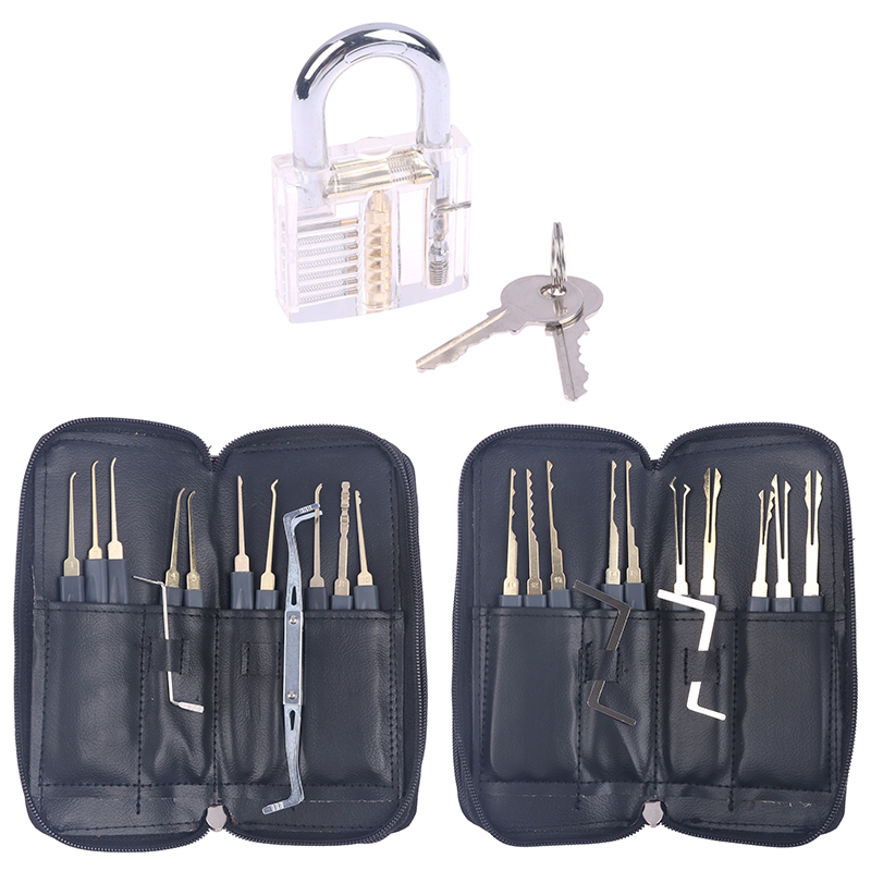 1 Set Locksmith Tools Practice Transparent Lock Kit With Broken Key Extractor