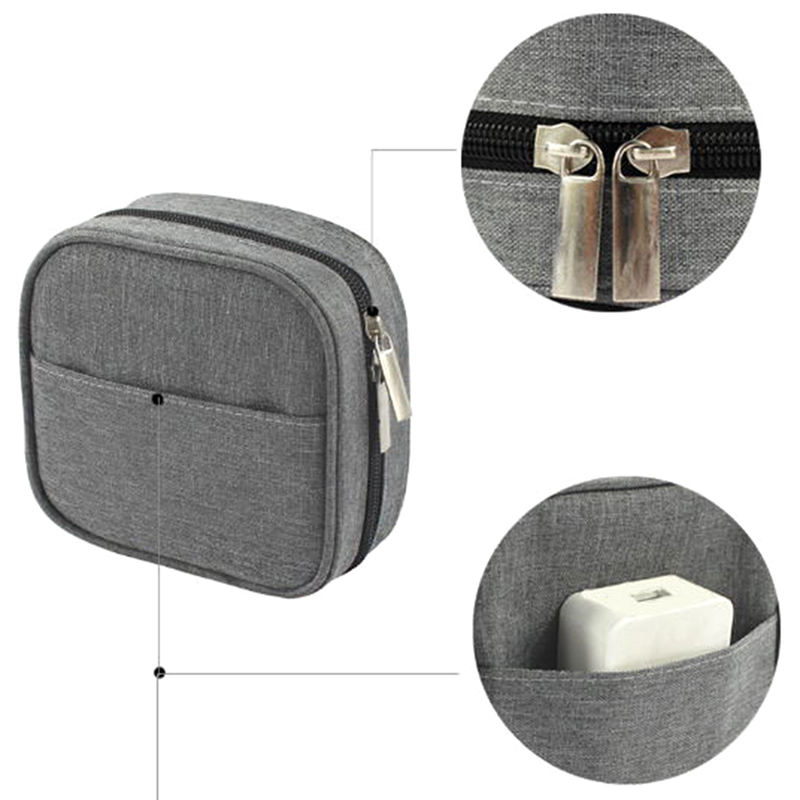 Mini Square Storage Bag Adapter Power Data Cable Headphone Mouse Organizer C-yn - Bild 5 von 15