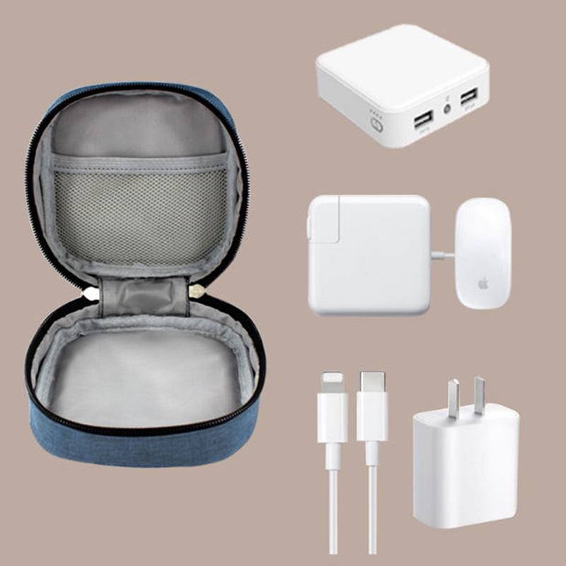 Mini Square Storage Bag Adapter Power Data Cable Headphone Mouse Organizer C-yn - Bild 1 von 15