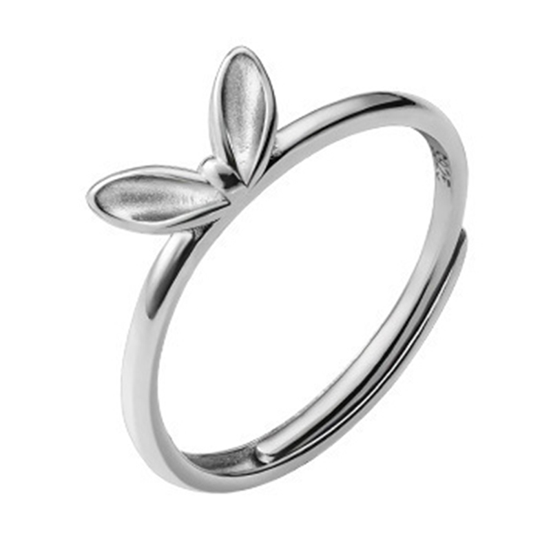 Rabbit Ear Ring for Women Silver Color Simple Lovely Adjustable Open Ring Cute Rabbit Ear Ring for Women Silver Color Simple Lovely Adjustable Open Ring Cute