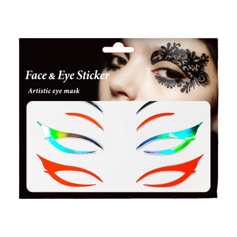 Adesivo trucco viso eyeliner laser pizzo per decalcomania occhi Festival Carnevale- Adesivo trucco viso eyeliner laser pizzo per decalcomania occhi Festival Carnevale-