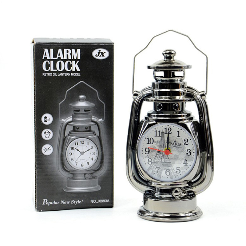 1Pc Retro Kerosene Light Alarm Clock Vintage Alarm Clock Table Clock For H*d* - Picture 8 of 12