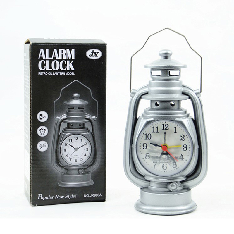 1Pc Retro Kerosene Light Alarm Clock Vintage Alarm Clock Table Clock For H*d* - Picture 7 of 12