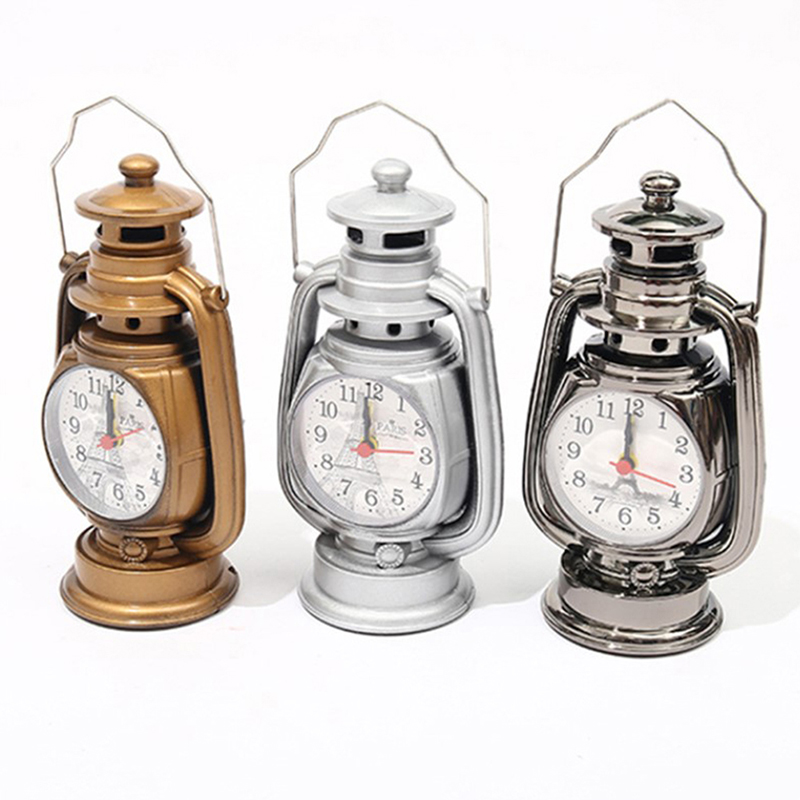 1Pc Retro Kerosene Light Alarm Clock Vintage Alarm Clock Table Clock For H*d* - Picture 1 of 12