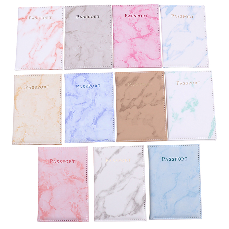 Copertura passaporto marmo pelle pu supporto passaporto protector case organizer SC-