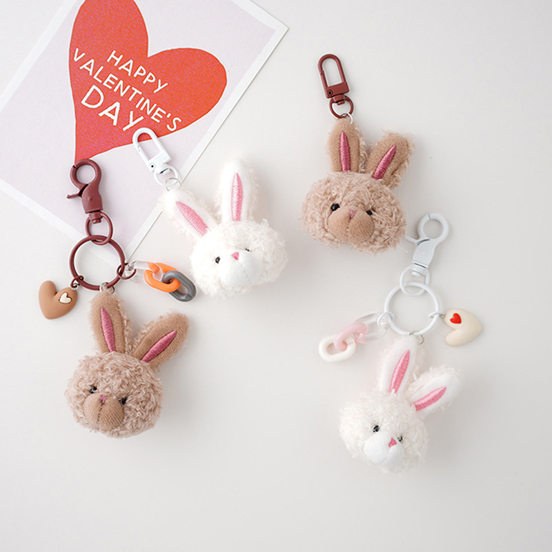 1PC rabbit key chain cartoon doll student bag pendant plush rabbit car ...