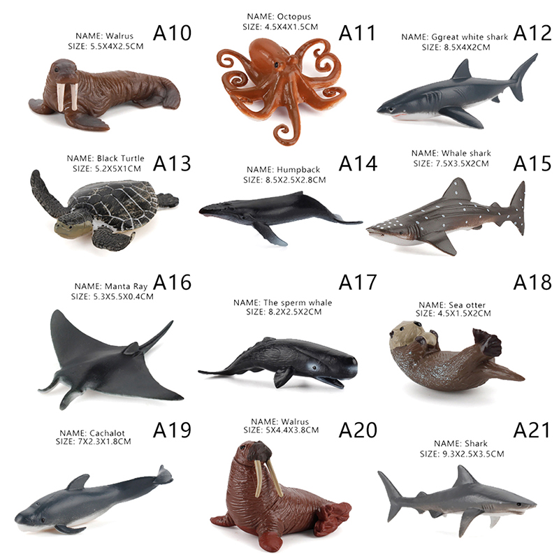 Simulation Marine Life Action Figures Ocean Animal Model Educational Toys ~~