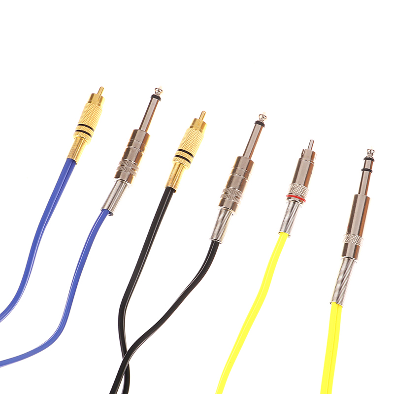 Silicone RCA Clip Cord For Tattoo Power Supply Machine Pen Phono Plugs YV10449